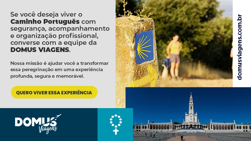 Se você deseja viver o Caminho Português com segurança, acompanhamento e organização profissional, converse com a equipe da Domus Viagens. Nossa missão é ajudar você a transformar essa peregrinação em uma experiência profunda, segura e memorável.